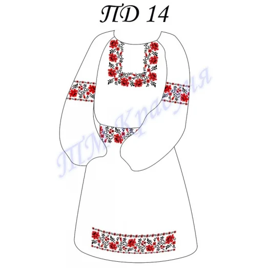 ДП-014 Заготовка детское платье для вышивки. ТМ Красуня