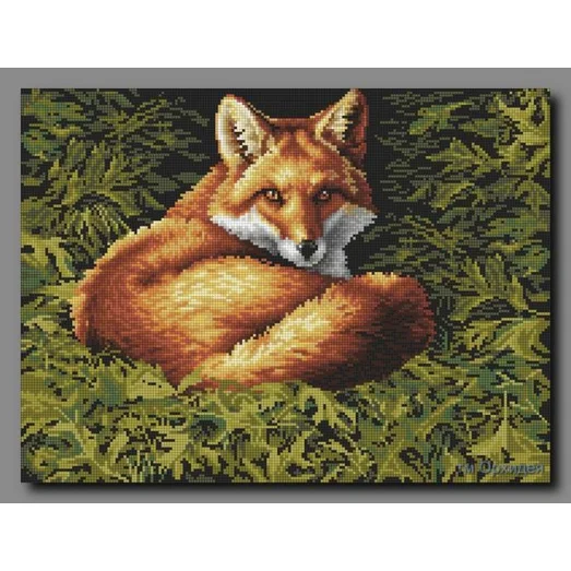 ОСП-48 Рыжий лис. Схема для вышивки бисером. Орхидея