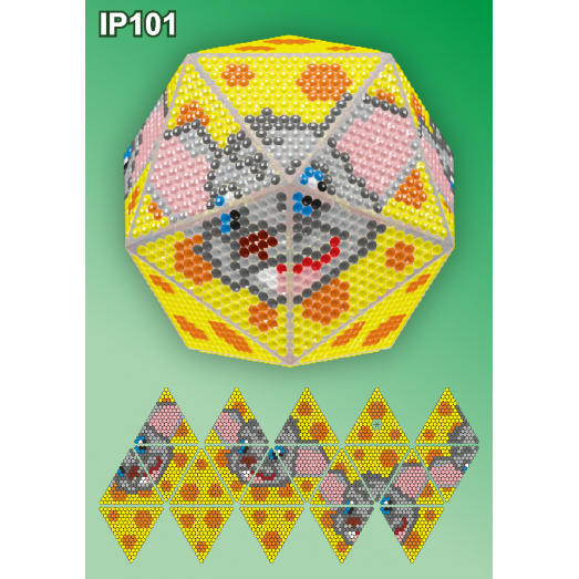 IP-101 Новогодний шар Мышонок. Набор для выкладки пластиковыми алмазиками ТМ Вдохновение