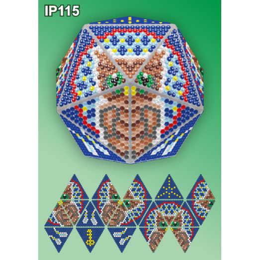 IP-115 Новогодний шар Сова. Ловец снов. Набор для выкладки пластиковыми алмазиками ТМ Вдохновение