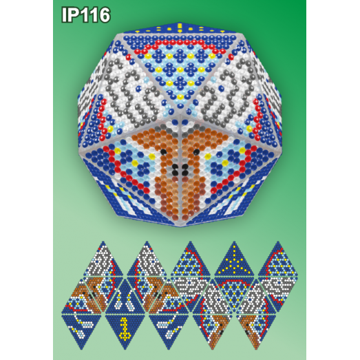 IP-116 Новогодний шар Олень Ловец снов. Набор для выкладки пластиковыми алмазиками ТМ Вдохновение