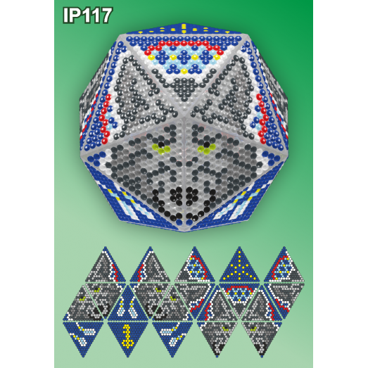 IP-117 Новогодний шар Волк Ловец снов. Набор для выкладки пластиковыми алмазиками ТМ Вдохновение