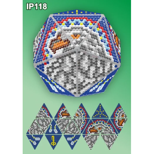 IP-118 Новогодний шар Орел Ловец снов. Набор для выкладки пластиковыми алмазиками ТМ Вдохновение