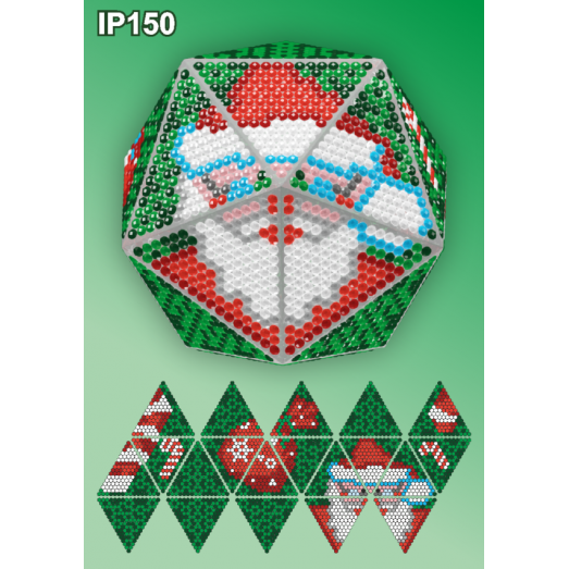 IP-150 Новогодний шар Дед Мороз. Набор для выкладки пластиковыми алмазиками ТМ Вдохновение