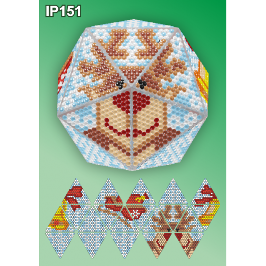 IP-151 Новогодний шар Олень. Набор для выкладки пластиковыми алмазиками ТМ Вдохновение