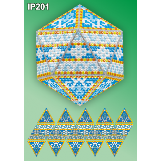 IP-201 Новогодний шар Мозаика. Набор для выкладки пластиковыми алмазиками ТМ Вдохновение