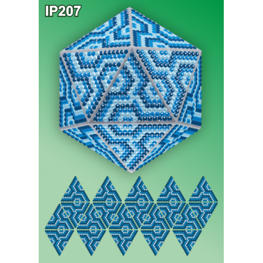 IP-207 Новогодний шар Синяя Мозаика. Набор для выкладки пластиковыми алмазиками ТМ Вдохновение