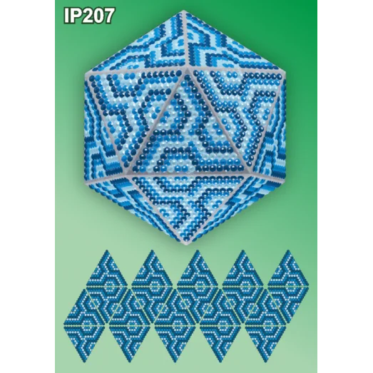 IP-207 Новогодний шар Синяя Мозаика. Набор для выкладки пластиковыми алмазиками ТМ Вдохновение