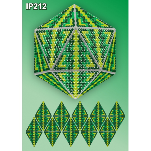 IP-212 Новогодний шар. Набор для выкладки пластиковыми алмазиками ТМ Вдохновение