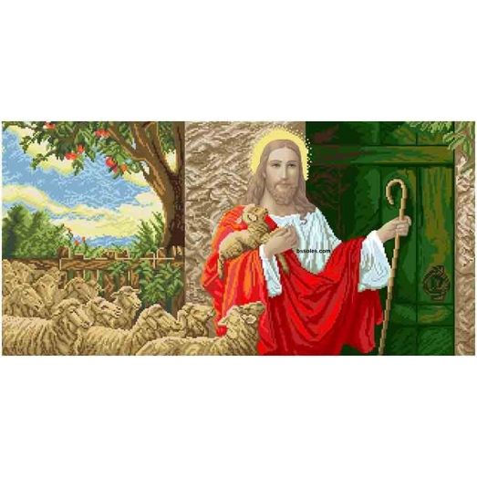 ІСД-В Иисус стучит в двери (большая). Схема для вышивки бисером БС Солес