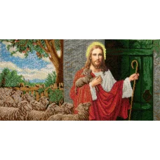 ІСД Иисус стучится в дверь. Схема для вышивки бисером БС Солес