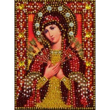 И-5а Набор для вышивания хрустальными камнями Образ Божьей Матери "Семистрельная"