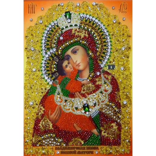 И-6 Набор для вышивания хрустальными камнями Образ Божьей Матери "Владимирская"