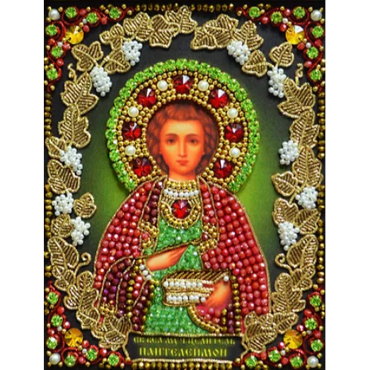 И-9 Набор для вышивания хрустальными камнями Образ Святого Целителя "Пантелеймона"