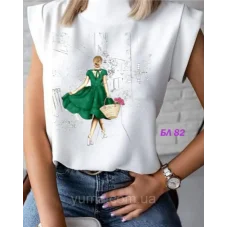 БЛ-082 Пошитая блузка Лилея под вышивку бисером. ТМ Юма