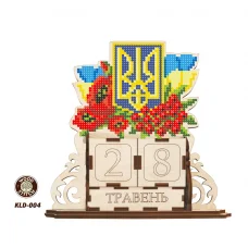 KLD-004_UA Герб Украины. Заготовка для вышивки по дереву Вечный календарь ТМ WoodStitch