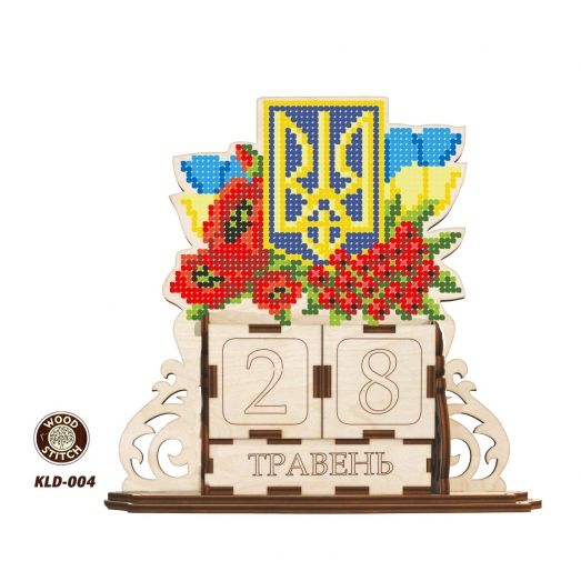 KLD-004_UA Герб Украины. Заготовка для вышивки по дереву Вечный календарь ТМ WoodStitch