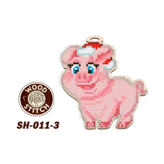 SH-011/3 Свинка. Восточный гороскоп. Заготовка для вышивки бисером. ТМ WoodStitch