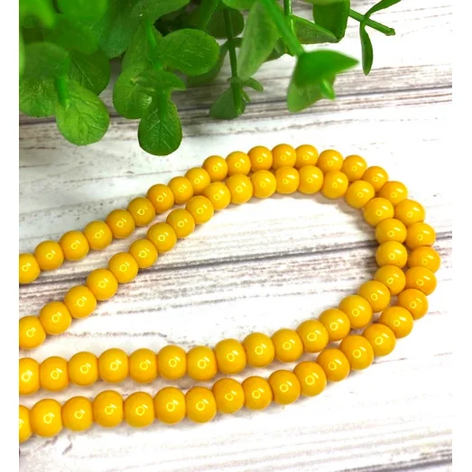 601ВЖ Бусина керамическая янтарь, 6 мм