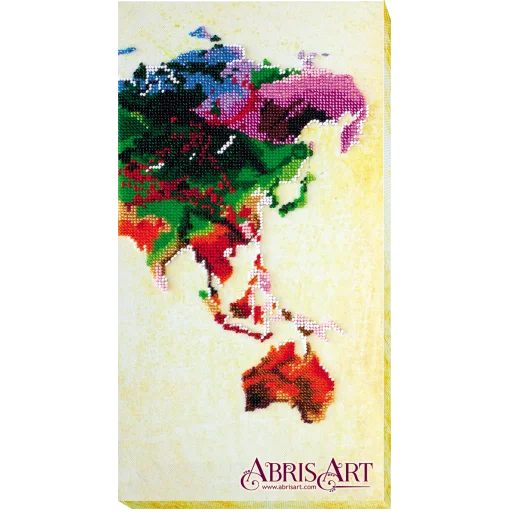 АВ-465 Карта мира. Набор для вышивки бисером. Абрис Арт