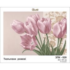 ЗПК-020 Розовые тюльпаны. Схема для вышивки бисером Золотая Подкова
