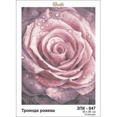 ЗПК-047 Роза розовая. Схема для вышивки бисером Золотая Подкова