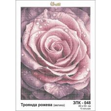 ЗПК-048 Роза розовая (большая). Схема для вышивки бисером Золотая Подкова