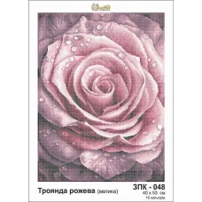 ЗПК-048 Роза розовая (большая). Схема для вышивки бисером Золотая Подкова