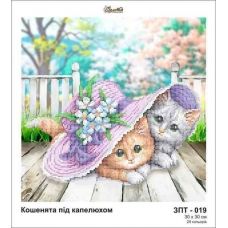 ЗПТ-019 Котенок под капюшоном. Схема для вышивки бисером Золотая Подкова