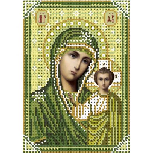 А5-И-103 Казанская богородица (Казанская богородица (Зеленый). Схема для вышивки бисером ТМ Acorns