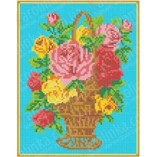 КБЦ-4016 Корзина с розами. Схема для вышивки бисером. Каролинка ТМ