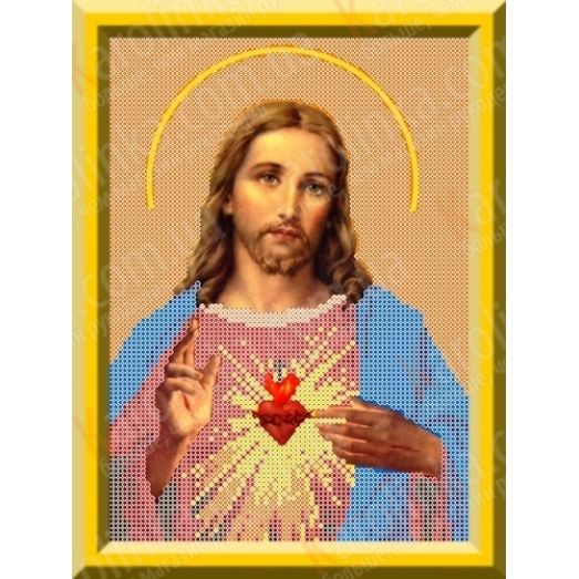 КБИ-4015 Святое Сердце Иисуса. Схема для вышивки бисером. Каролинка ТМ
