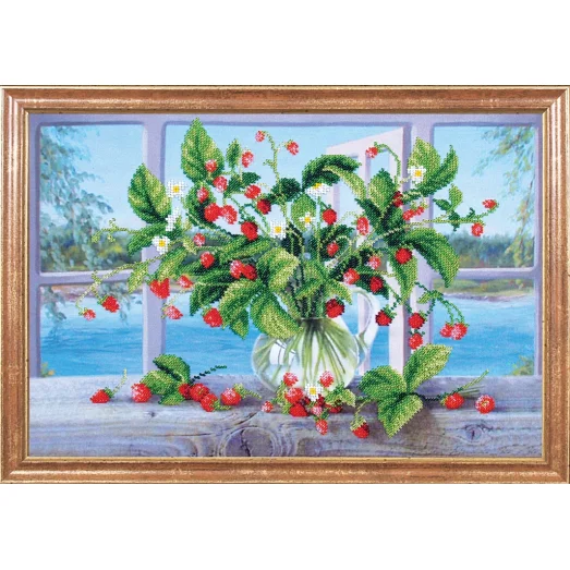 КС-001 Земляника на окне. Схема для вышивки бисером Магия Канвы