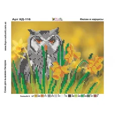 КД-116 Филин и нарцисы. Схема для вышивки бисером Фея Вышивки