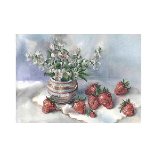 А4-К-1129 Клубника. Схема для вышивки бисером ТМ Acorns