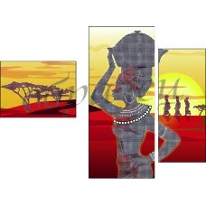 КМРТ-1007 Триптих. Африканка. Схема для вышивки бисером Краина Моих Мрий