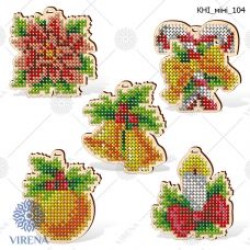 КНИ_МИНИ_104 Набор новогодних игрушек под вышивку бисером ТМ Virena