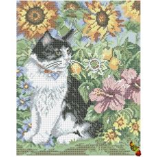 ФПК-3013 Кошка в саду. Схема для вышивки бисером Феникс