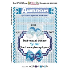 КР-503(2) Рождение мальчика (укр). Схема для вышивки бисером Фея Вышивки