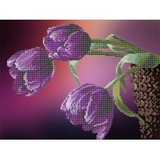 S-161 Фиолетовые тюльпаны. Схема для вышивки бисером ТМ Картины бисером