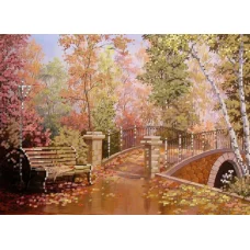S-160 Осенний мостик. Схема для вышивки бисером ТМ Картины бисером
