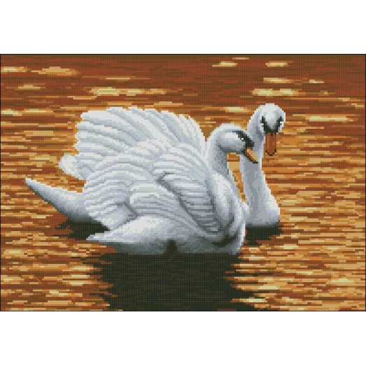 ФПК-3156 Лебеди в лучах заката. Схема для вышивки бисером Феникс
