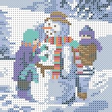 ФПК-5021 Лепим снеговика. Схема для вышивки бисером Феникс 