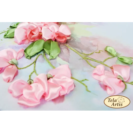 ЛТ-006 Душистый горошек. Набор для вышивки лентами ТМ Тела Артис