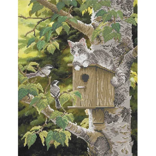 А3-К-466 Любитель птичьего пения. Схема для вышивки бисером ТМ Acorns