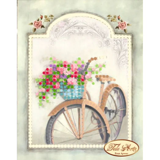 М-003 Винтажный велосипед. Схема для вышивки бисером Тела Артис