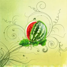 M-009 Арбуз. Схема для вышивки магнита на подрамнике. СвитАрт