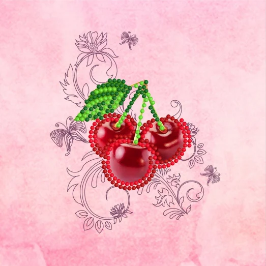 M-011 Вишня. Схема для вышивки магнита на подрамнике. СвитАрт