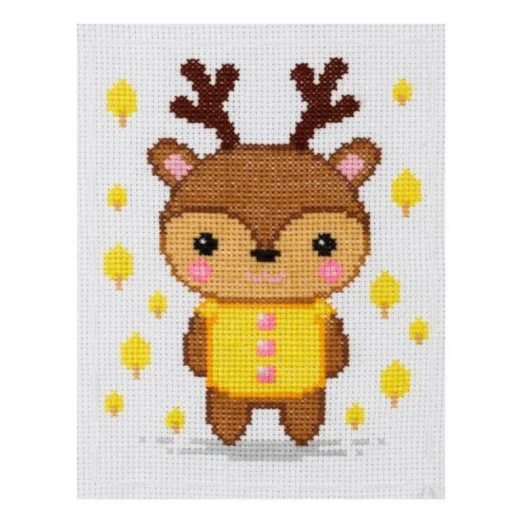 М-0233 Олененок. Набор для вышивки нитками ВДВ