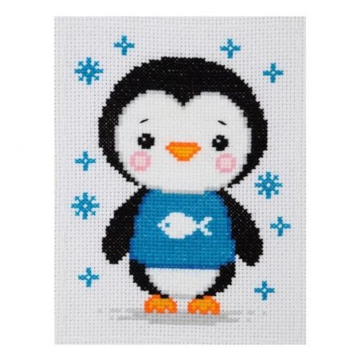 М-0235 Пингвинчик. Набор для вышивки нитками ВДВ